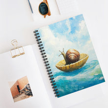 Load image into Gallery viewer, Snail Spiral Notebook – Animal Art Journal – Ruled Pages

