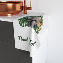 Load image into Gallery viewer, Baby Elephant with Monstera Leaves Hand Towel | Personalized Name Towel

