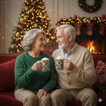 Load image into Gallery viewer, Christmas Patchwork Icons Mug , Ceramic Mug, Unique Gift for Holiday

