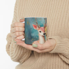 Load image into Gallery viewer, Valentine's Day Ceramic Mug, Cute Deer Lovers Gift, My Deer Love, Digital Design, Animal Lovers Mug, Valentine's Gift for Her,Him, 11oz,

