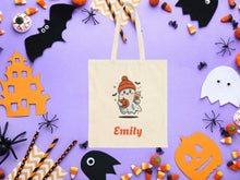 Load image into Gallery viewer, Personalized Halloween Tote Bag: Custom Name Canvas Candy Bag
