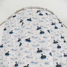 Load image into Gallery viewer, Black Swan Pattern Shower Curtain | Watercolor Swan Bathroom Decor
