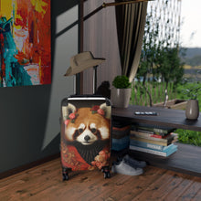 Load image into Gallery viewer, Red Panda Suitcase – Floral Animal Design, Travel Luggage
