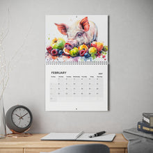 Load image into Gallery viewer, Pig Calendar 2027, Cute Pig Wall Calendar, Funny Pig Art, Pig Lover Gift, Farm Animal Calendar
