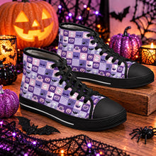 Load image into Gallery viewer, Spooky Vibes Purple Halloween High Top Sneakers
