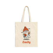 Load image into Gallery viewer, Personalized Halloween Tote Bag: Custom Name Canvas Candy Bag
