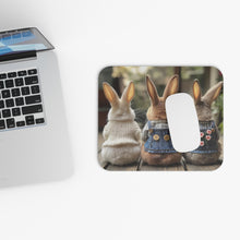 Load image into Gallery viewer, Cute Rabbits Mouse Pad, Black Rectangle Desk Pad - Adorable Bunny Design, Office Desk Accessories, Gaming Mat, Animal Lover Gift, Non-Slip
