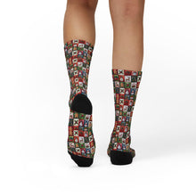 Load image into Gallery viewer, Patchwork Christmas Socks – Holiday Quilt Pattern Socks
