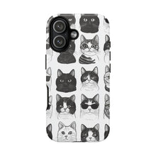 Load image into Gallery viewer, Black and White Cats Phone Case, Protective iPhone Cover
