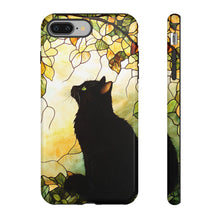 Load image into Gallery viewer, Black Cat Stained Glass Phone Case: Protective Pet Lover Gift
