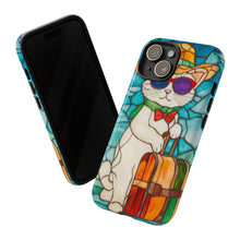 Load image into Gallery viewer, Stained Glass Cat Phone Case: Vacation Animal Design
