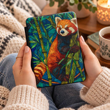 Load image into Gallery viewer, Personalized Red Panda Kindle Case, Stained Glass eReader Cover, Book Lover Gift

