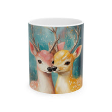 Load image into Gallery viewer, Valentine's Day Ceramic Mug, Cute Deer Lovers Gift, My Deer Love, Digital Design, Animal Lovers Mug, Valentine's Gift for Her,Him, 11oz,
