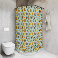 Load image into Gallery viewer, Whimsical Animal Shower Curtain – Playful Kids Bathroom Decor
