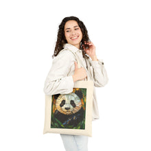 Load image into Gallery viewer, Stained Glass Panda Tote Bag | Colorful Panda Artwork, Canvas Shopper

