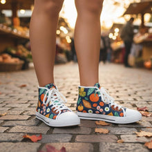 Load image into Gallery viewer, Autumn Leaf Print High Top Sneakers: Women's Fall Fashion
