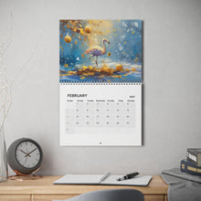 Load image into Gallery viewer, Flamingo Calendar 2027, Pink Flamingo Wall Calendar, Tropical Bird Art
