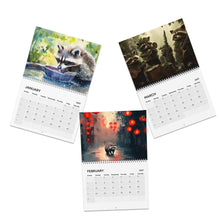 Load image into Gallery viewer, Raccoon Calendar 2027, Cute Raccoon Wall Calendar, Raccoon Lover Gift, Woodland Wildlife Art
