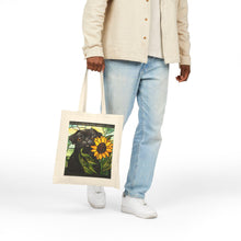 Load image into Gallery viewer, Black Pug Tote Bag, Stained Glass Sunflower Dog Bag, Gift for Pug Lover, Pug Mom Gift, Black Pug Gifts, Dog Lover Tote
