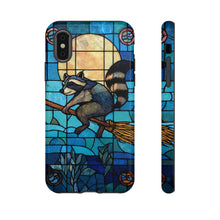 Load image into Gallery viewer, Raccoon Witch Phone Case: Stained Glass Art, Protective TPU Cover
