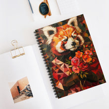 Load image into Gallery viewer, Red Panda Portrait Spiral Notebook , Floral Geometric Art Ruled Journal
