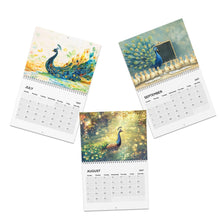 Load image into Gallery viewer, Peacock Calendar 2027, Colorful Peacock Wall Calendar, Peacock Lover Gift, Bird Lover Gift, Nature Calendar, Elegant Bird Decor
