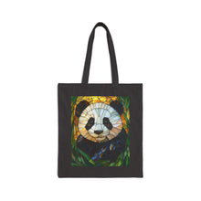 Load image into Gallery viewer, Stained Glass Panda Tote Bag | Colorful Panda Artwork, Canvas Shopper
