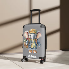 Load image into Gallery viewer, Personalized Kids Suitcase: Gray Elephant Design, Xmas Gift
