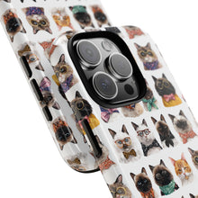 Load image into Gallery viewer, Funny Dressed Cat Portrait iPhone Case, Cute Feline Pattern Samsung Cover, Whimsical Kitten Print Mobile Case, Animal Lover Birthday Gift
