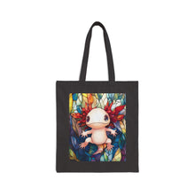 Load image into Gallery viewer, Axolotl Mosaic Art Cotton Canvas Tote Bag | Colorful Amphibian Pattern
