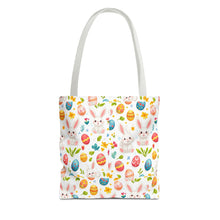 Load image into Gallery viewer, Whimsical Easter Tote Bag - Bunny &amp; Egg Design for Spring, Reusable Shopping Bag, Cute Gift for Easter Basket, Spring Decor, Eco-Friendly
