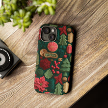 Load image into Gallery viewer, 3D Christmas Floral Phone Case, Holiday Tough Cover
