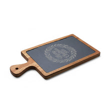 Load image into Gallery viewer, Engraved Acacia Wood Charcuterie Board with Knives
