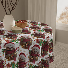Load image into Gallery viewer, 3D Sloth Christmas Tablecloth, Festive Holiday Decor
