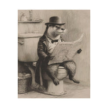 Load image into Gallery viewer, Funny Otter on Toilet Matte Vertical Poster | Bathroom Decor, Otter Lover Art
