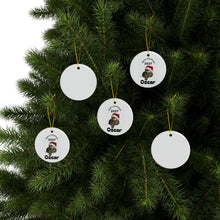 Load image into Gallery viewer, Personalized Photo Cat Ceramic Christmas Ornament, Holiday Decor
