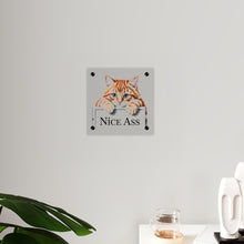 Load image into Gallery viewer, Funny Ginger Cat Acrylic Wall Art, Toilet Decor, Animal Lover Gift, Peeking Cat Decor

