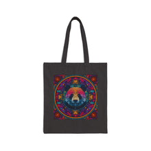 Load image into Gallery viewer, Colorful  Panda Bear Mandala Cotton Tote Bag | Psychedelic Animal Flower Design

