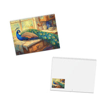 Load image into Gallery viewer, Peacock Calendar 2027, Colorful Peacock Wall Calendar, Peacock Lover Gift, Bird Lover Gift, Nature Calendar, Elegant Bird Decor
