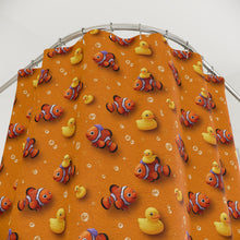 Load image into Gallery viewer, Fish and Duck Shower Curtain, Funny Kids Bathroom Decor
