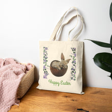 Load image into Gallery viewer, Easter Bunny Cotton Canvas Tote Bag: Spring Holiday Carryall
