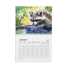 Load image into Gallery viewer, Raccoon Calendar 2027, Funny Raccoon Wall Calendar, Cute Wildlife Calendar, Raccoon Lover Gift, Trash Panda Gift, Animal Calendar
