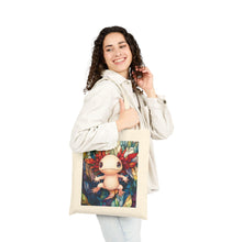 Load image into Gallery viewer, Axolotl Mosaic Art Cotton Canvas Tote Bag | Colorful Amphibian Pattern
