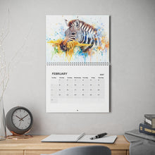 Load image into Gallery viewer, Zebra Calendar 2027, Funny Zebra Wall Calendar, Zebra Lover Gift, Cute Animal Calendar
