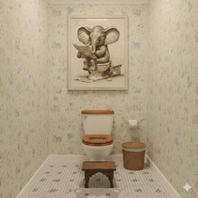 Load image into Gallery viewer, Funny Elephant Bathroom Poster, Reading Newspaper, Animal Humor Print. without frame
