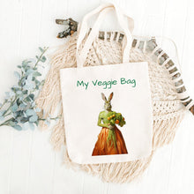 Load image into Gallery viewer, Custom Animal Canvas Tote Bag, Veggie Bag Design
