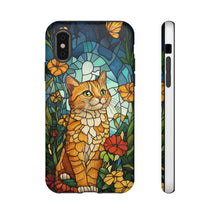 Load image into Gallery viewer, Ginger Cat Stained Glass Phone Case, Protective Art Design
