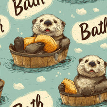 Load image into Gallery viewer, Adorable Otter Bath Shower Curtain | Animal Theme Bathroom Decor
