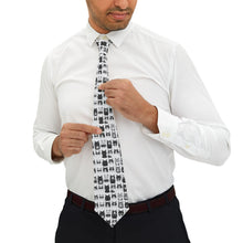 Load image into Gallery viewer, Black and white Cat Print Necktie, Fun Polyester Tie for Cat Lovers
