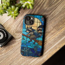 Load image into Gallery viewer, Raccoon Witch Phone Case: Stained Glass Art, Protective TPU Cover
